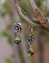 Metal Flower with Blue Pottery Bead (Floral)